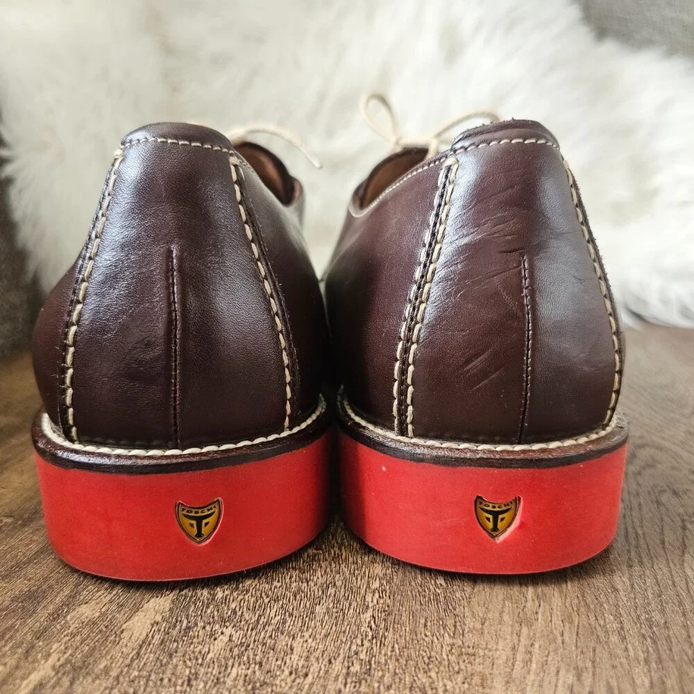 Michael Toschi Mirco Italian Bicycle Toe Oxford Shoes US12 Chocolate Red Sole